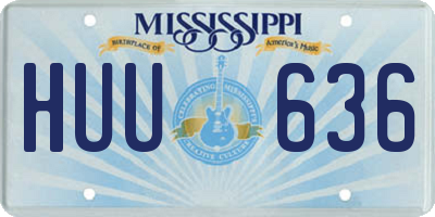 MS license plate HUU636