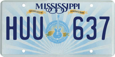 MS license plate HUU637