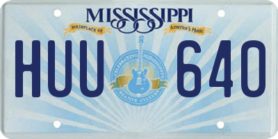 MS license plate HUU640