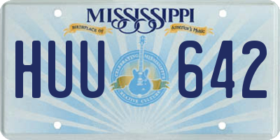MS license plate HUU642