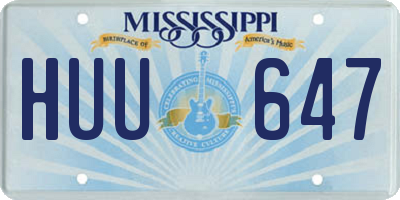MS license plate HUU647