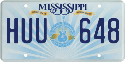 MS license plate HUU648