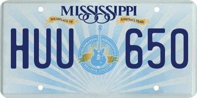 MS license plate HUU650