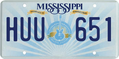 MS license plate HUU651