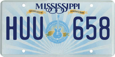 MS license plate HUU658