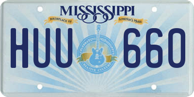MS license plate HUU660