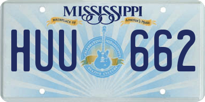 MS license plate HUU662