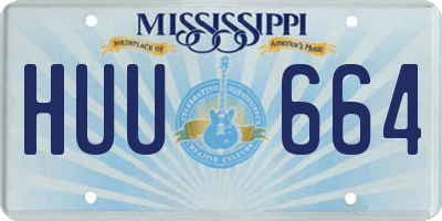 MS license plate HUU664