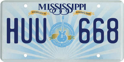 MS license plate HUU668