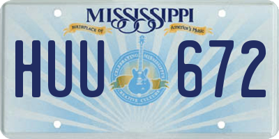 MS license plate HUU672