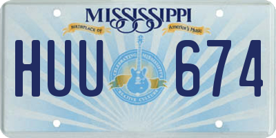 MS license plate HUU674