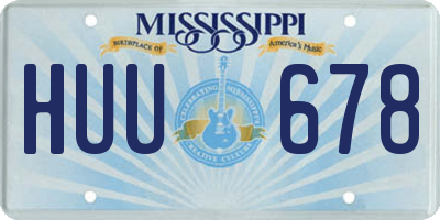 MS license plate HUU678