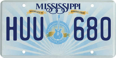 MS license plate HUU680