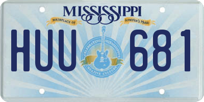 MS license plate HUU681