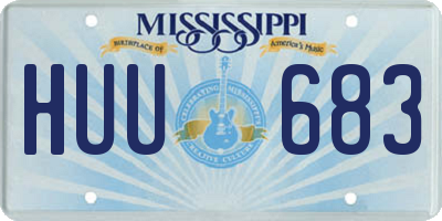 MS license plate HUU683