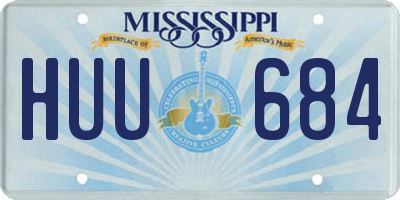 MS license plate HUU684