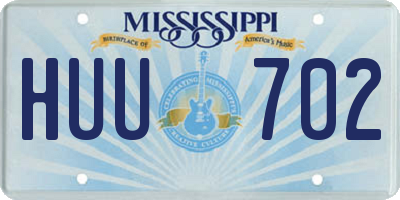 MS license plate HUU702