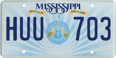 MS license plate HUU703