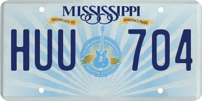 MS license plate HUU704
