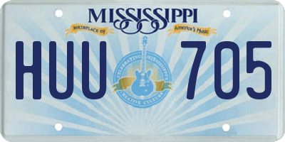 MS license plate HUU705