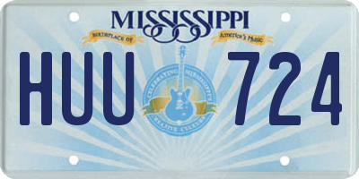 MS license plate HUU724