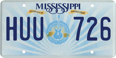 MS license plate HUU726