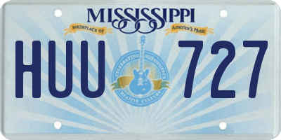 MS license plate HUU727
