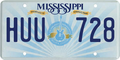 MS license plate HUU728