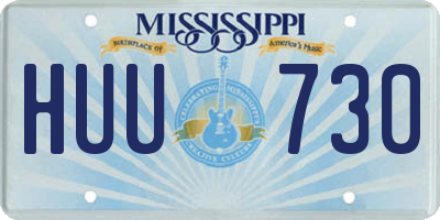 MS license plate HUU730