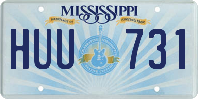 MS license plate HUU731