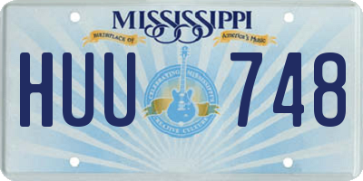 MS license plate HUU748