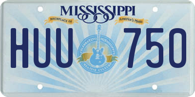 MS license plate HUU750