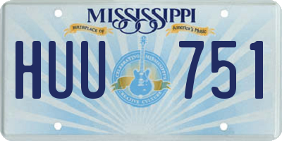 MS license plate HUU751