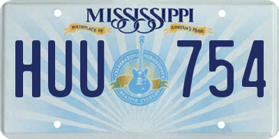 MS license plate HUU754