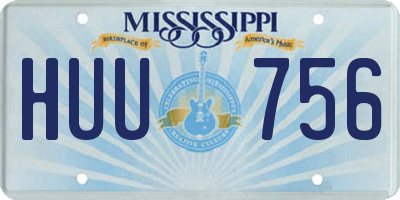 MS license plate HUU756