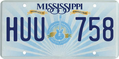 MS license plate HUU758