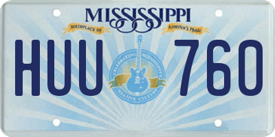 MS license plate HUU760