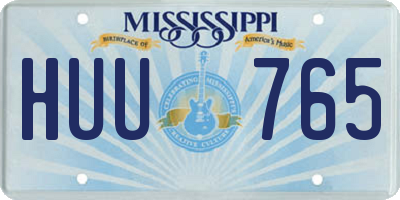 MS license plate HUU765