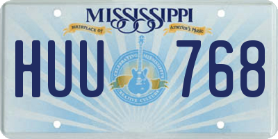 MS license plate HUU768