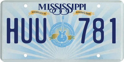 MS license plate HUU781