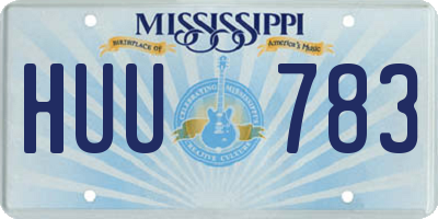 MS license plate HUU783