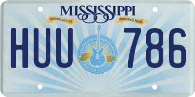MS license plate HUU786
