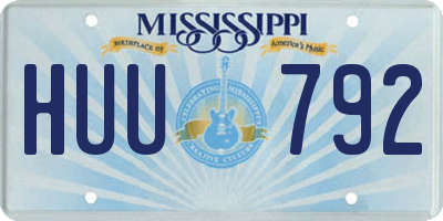 MS license plate HUU792