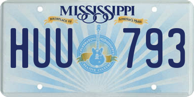 MS license plate HUU793