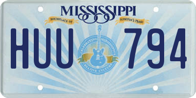 MS license plate HUU794