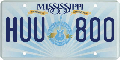 MS license plate HUU800