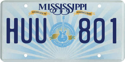 MS license plate HUU801
