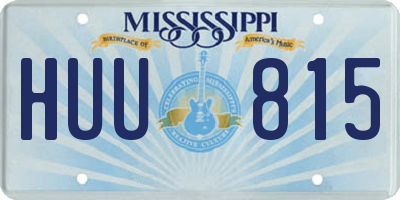 MS license plate HUU815