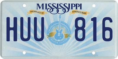 MS license plate HUU816