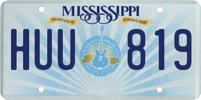 MS license plate HUU819